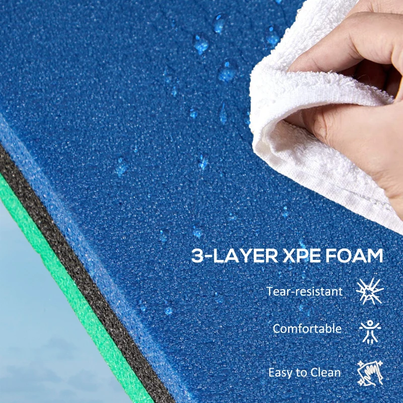 Soozier 9' x 6' Lily Pad Water Mat for 2 Adults, Floating Water Pad for Lake, Pool, Ocean, Beach, and Boating, Green