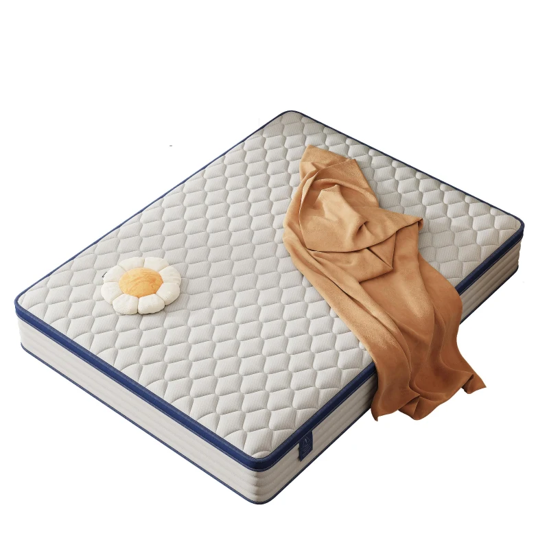 Full Size Gel Memory Foam Mattress with Roll Pack Compression, Double Mattress, Shock Absorption, and Spinal Support,75″ L x 54″ W x 12″ H, White+Blue