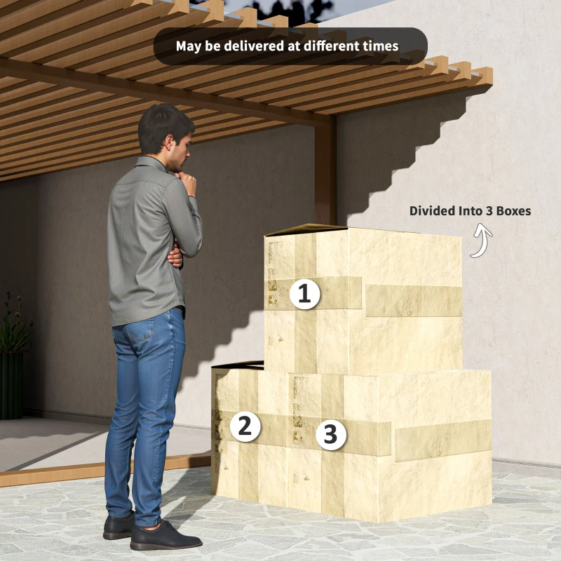 Outsunny 7 Pieces Outdoor Rattan Furniture Set, Patio Wicker Sectional Conversation Sofa Set, Light Green