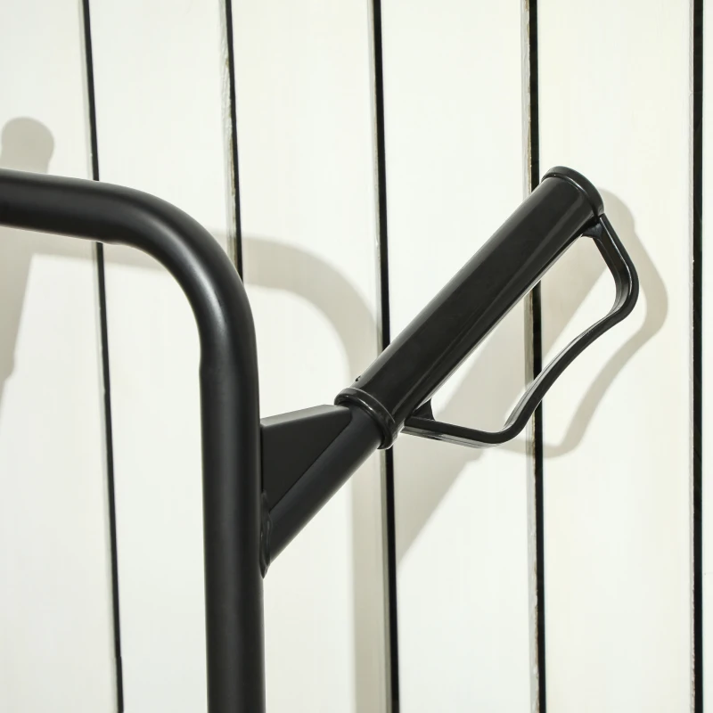 DURHAND 6-Wheels Stair Climber Trolley Cart, Hand Truck and Dolly, Foldable Steel Load Cart, 264lbs Capacity, Black