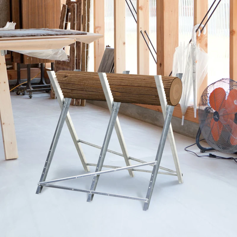 DURHAND Portable Sawhorse Heavy Duty Cutting Stand Steel Adjustable Work Support, Foldable Sawhorse Stand 220 lbs Weight Capacity