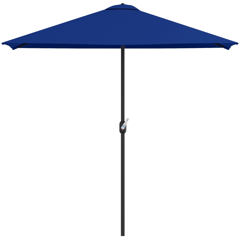 Outsunny 8ft Half Round Umbrella Outdoor Balcony Parasol Patio Garden Outdoor Window Sun Shade w/ 5 Ribs