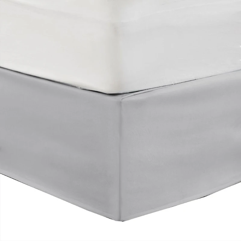 26" Drop Adjustable Wrap-Around Bed Skirt with Non-Skid Backing, Easy Tuck, Fold Design, One Size Fits All, 236" L x 6" W x 0.13" H, Gray