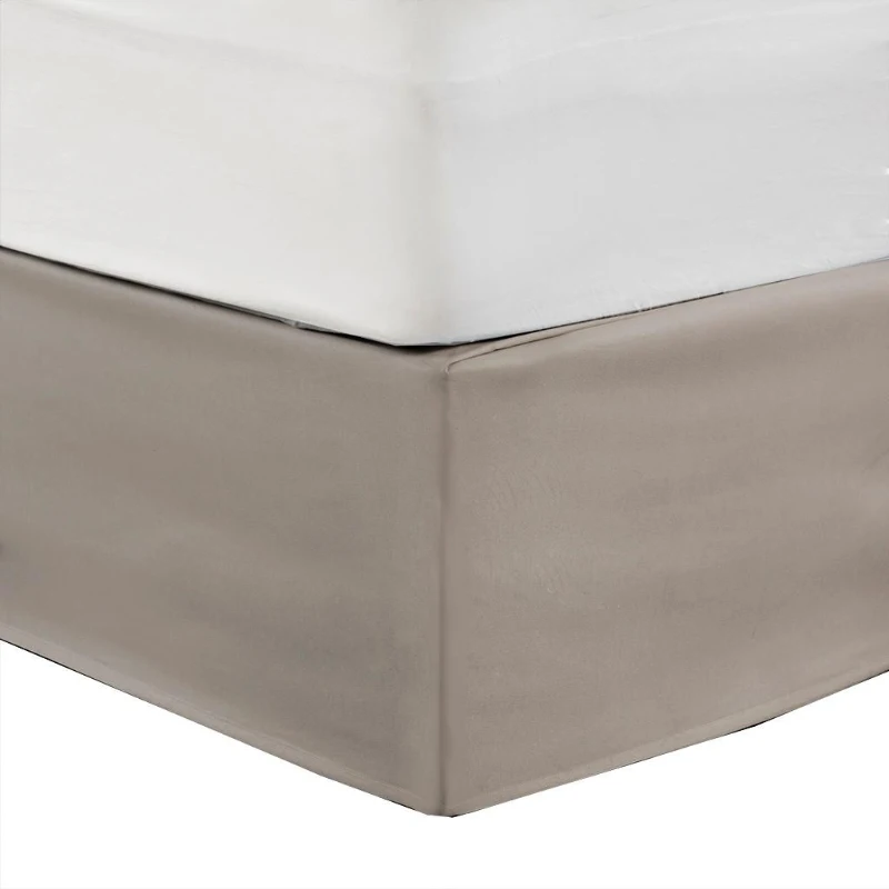 26" Drop Wrap-Around Adjustable Bed Skirt with Non-Skid Backing, Hidden Fabric Band, One Size Fits All, 236" L x 6" W x 0.13" H, Khaki