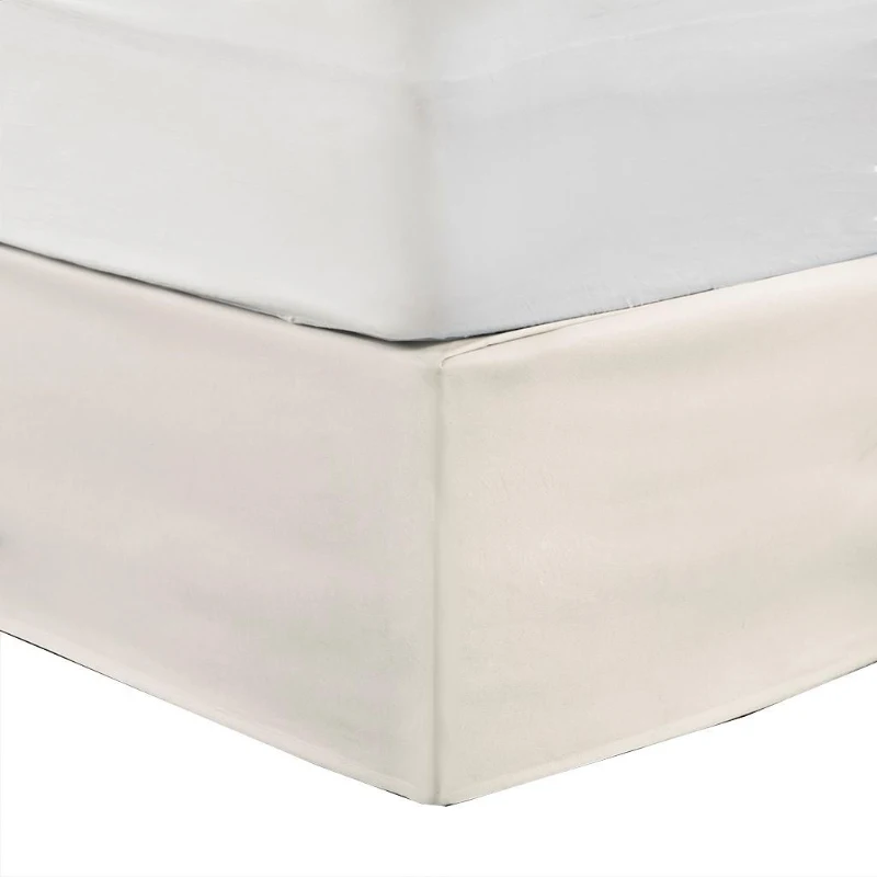 26" Drop Wrap-Around Adjustable Bed Skirt with Non-Skid Backing, Hidden Fabric Band, One Size Fits All, 236" L x 6" W x 0.13" H, Ivory