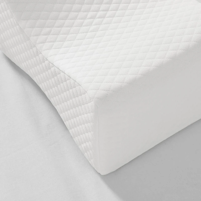 Memory Foam Contour Knee Pillow with Gel Infusion, Machine Washable Cover, Perfect for Side Sleepers, 11" L x 8.5" W x 7" H, White