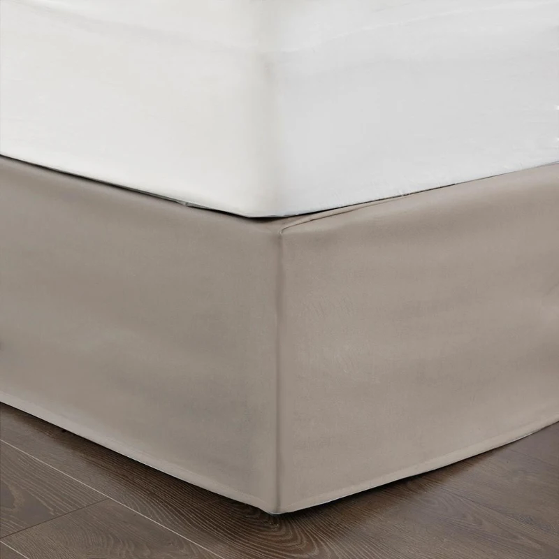 26" Drop Wrap-Around Adjustable Bed Skirt with Non-Skid Backing, Hidden Fabric Band, One Size Fits All, 236" L x 6" W x 0.13" H, Khaki