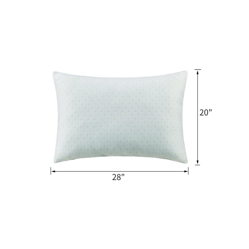 Shredded Memory Foam Pillow with Rayon, Cooling Gel Infused, Medium Firmness, Removable Cover, 28" L x 20" W x 5.5" H, Ivory