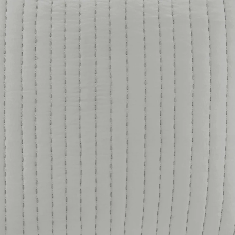 100% Cotton Cover with All-Over Embroidery, Hidden Zipper Closure, Cotton Quilted Euro Sham for Home Decor, 26" L x 26" W x 0.25" H, Gray