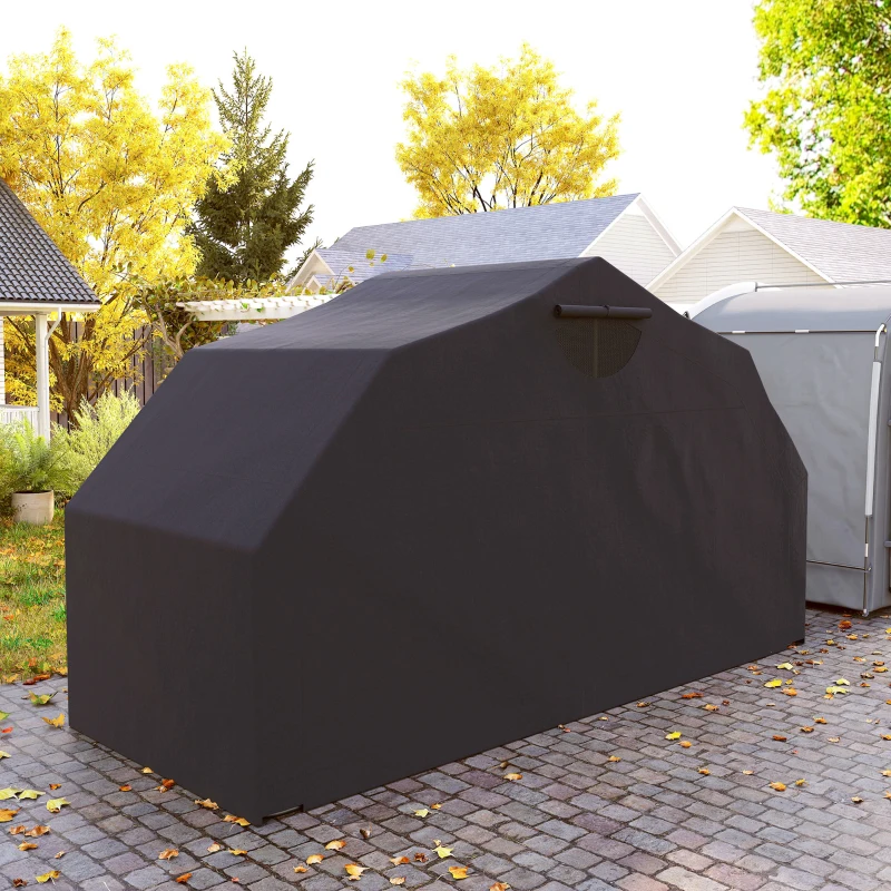 Outsunny Motorcycle Shelter, Waterproof Motorcycle Cover Tent with 2 Mesh Windows, UV Protected & Dustproof Bike Storage Shed