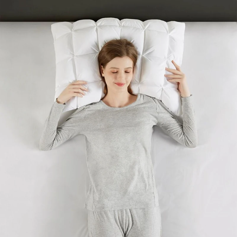 Luxuriously Soft Overfilled Pillow Protector with 100% Polyester Microfiber, 3D Puff Stitching, Zipper Closure, 36" L x 20" W x 0.13" H, White