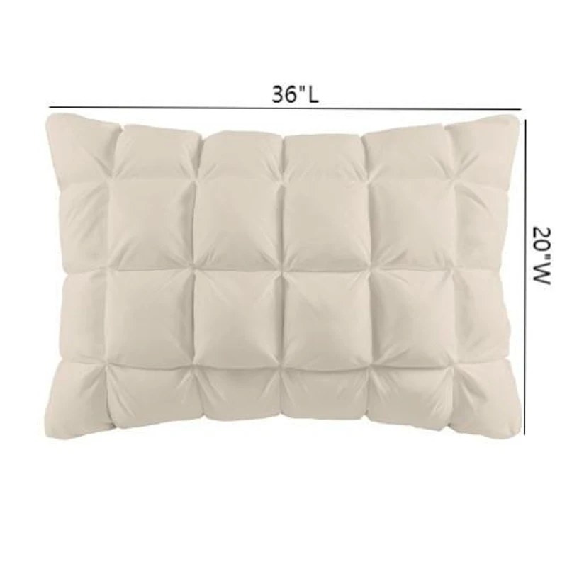 Luxuriously Soft King Overfilled Pillow Protector with Zipper Closure, Jump Tack Quilting, Machine Washable, 36" L x 20" W x 0.13" H, Beige