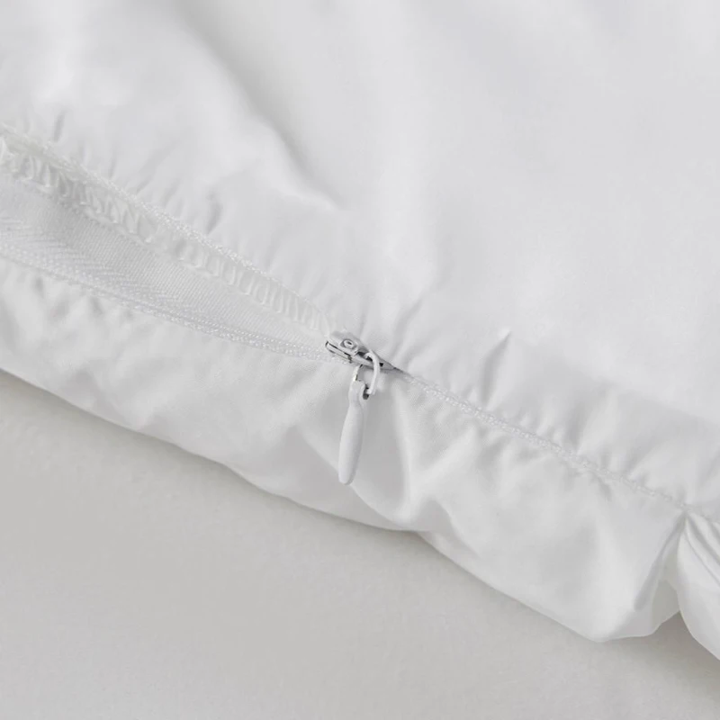 Luxuriously Soft Standard Overfilled Pillow Protector with 100% Polyester Microfiber, 3D Puff Stitching, Zipper Closure, 28" L x 20" W x 0.13" H, White