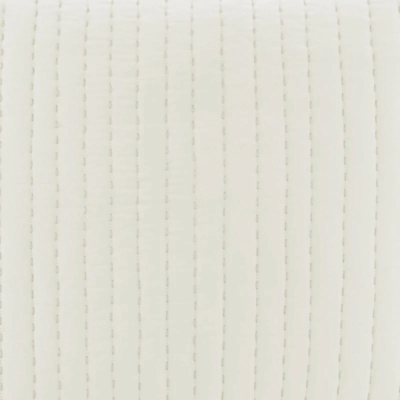 100% Cotton Cover with Embroidery, Hidden Zipper, Cotton Quilted Euro Sham for Living Room, Bedroom, 26" L x 26" W x 0.25" H, White