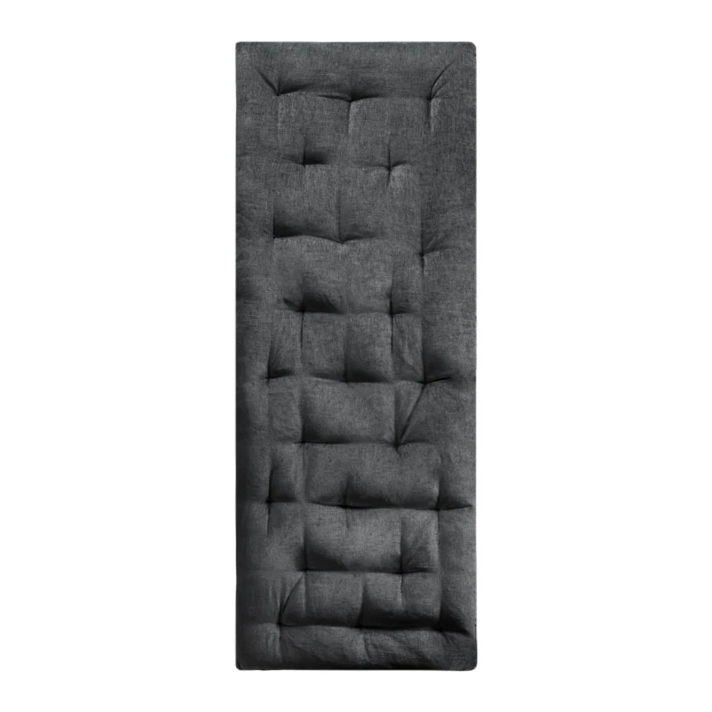 Poly Chenille Lounge Floor Pillow Cushion with 100% Polyester Filling, Tufted Detailing, Self Travel Wrap, 74" L x 27" W x 3" H, Charcoal
