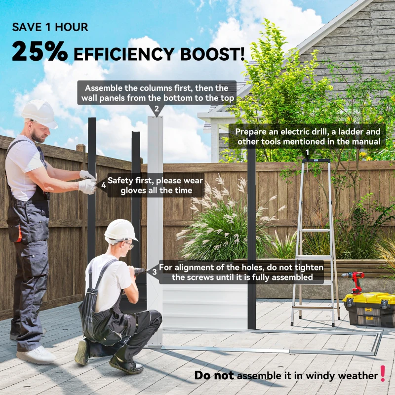 Outsunny 7.7' x 6.5' Outdoor Metal Garden Shed House Hut Gardening Tool Storage with Ventilation, Dark Grey