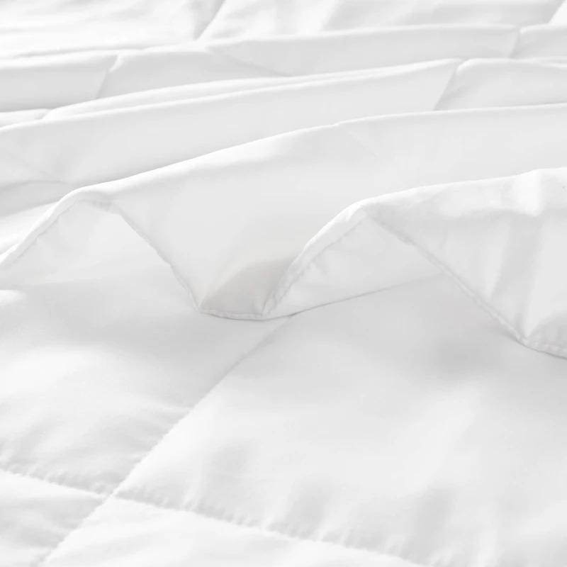 Twin Size Lightweight Down Alternative Blanket with Cool Touch, OEKO-TEX Certified, Machine Washable, 90" L x 68" W x 0.25" H, White