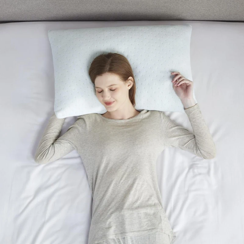 Shredded Memory Foam Pillow with Rayon, Cooling Gel Infused, Medium Firmness, Removable Cover, 28" L x 20" W x 5.5" H, Ivory