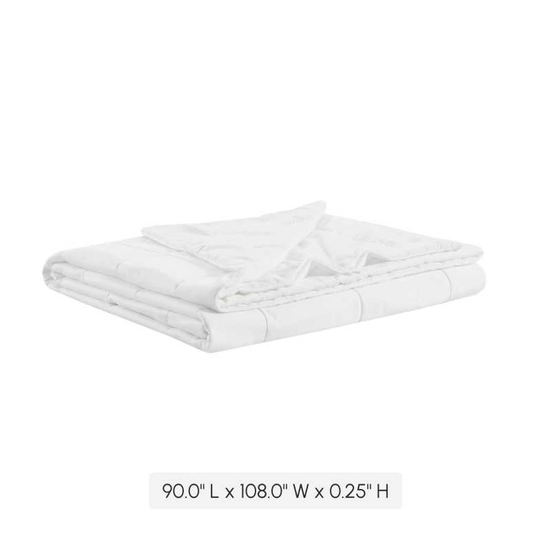 King Size Down Alternative Blanket with Cool Touch, OEKO-TEX Certified, Easy Maintenance, Ideal for Hot Sleepers, 108" L x 90" W x 0.25" H, White