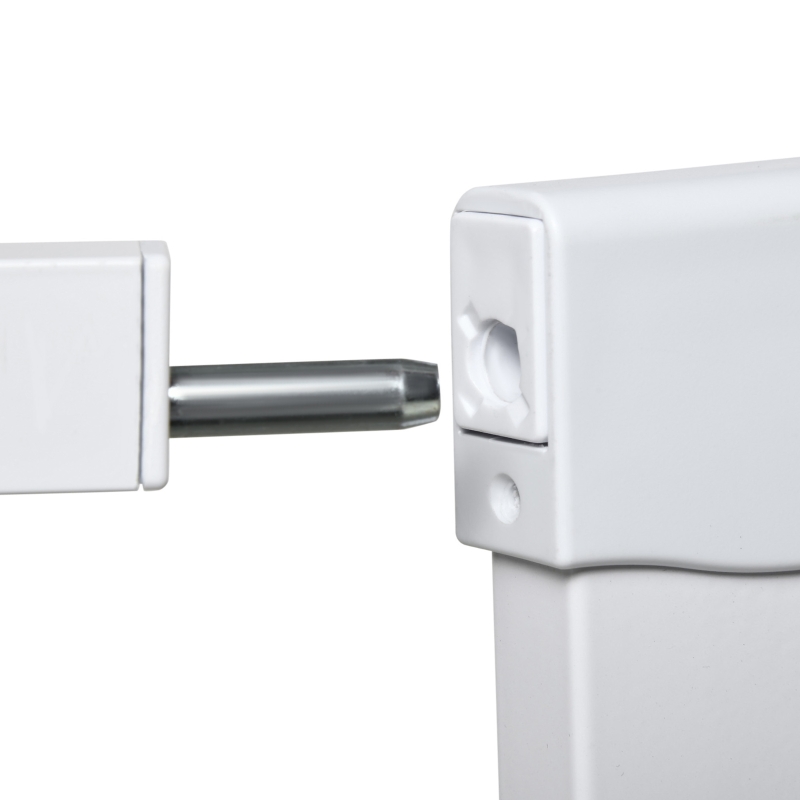 PawHut 29.5"-40.6" Metal Pet Gate, Dog Gate with Auto Closing Door, Double Locking, for Doorways, Stairs, Hallways, White