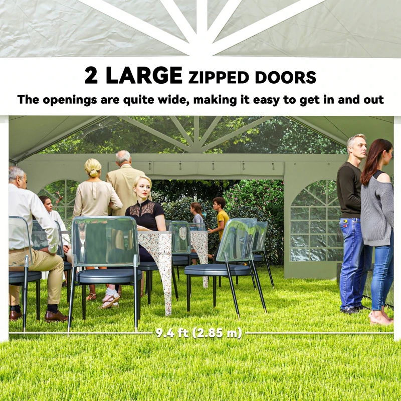 Outsunny 20' x 20' Heavy Duty Party Tent, Galvanized Outdoor Canopy Event Tent with Removable Window Sidewalls and Carry Bags