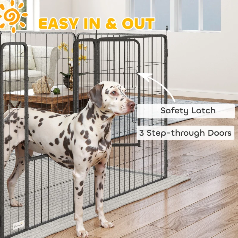 PawHut 24 Panels 39" Height Heavy Duty Dog Playpen for Small Medium Large Dogs, Grey