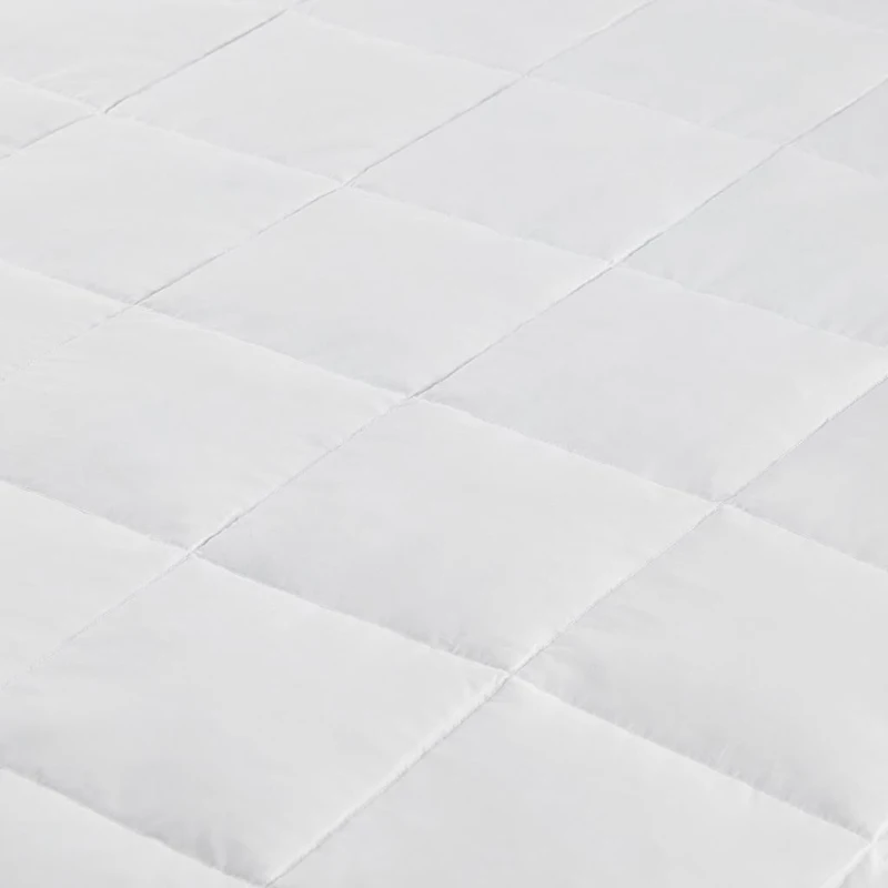 Soft and Cozy Down All Seasons Blanket with Goose Feather, OEKO-TEX Certified, Machine Washable, 90" L x 68" W x 0.25" H, White