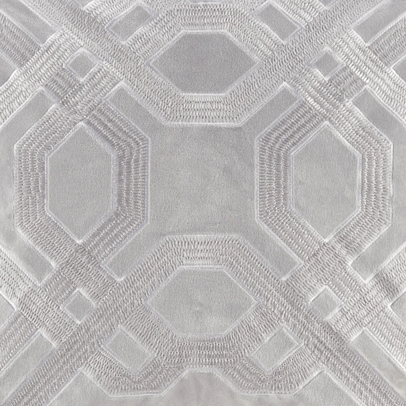 Square Decor Pillow with Removable Goose Feather Insert, YKK Metal Zipper, Cotton Cover, Ideal for Homer Decor, 18" L x 18" W x 5" H, Silver