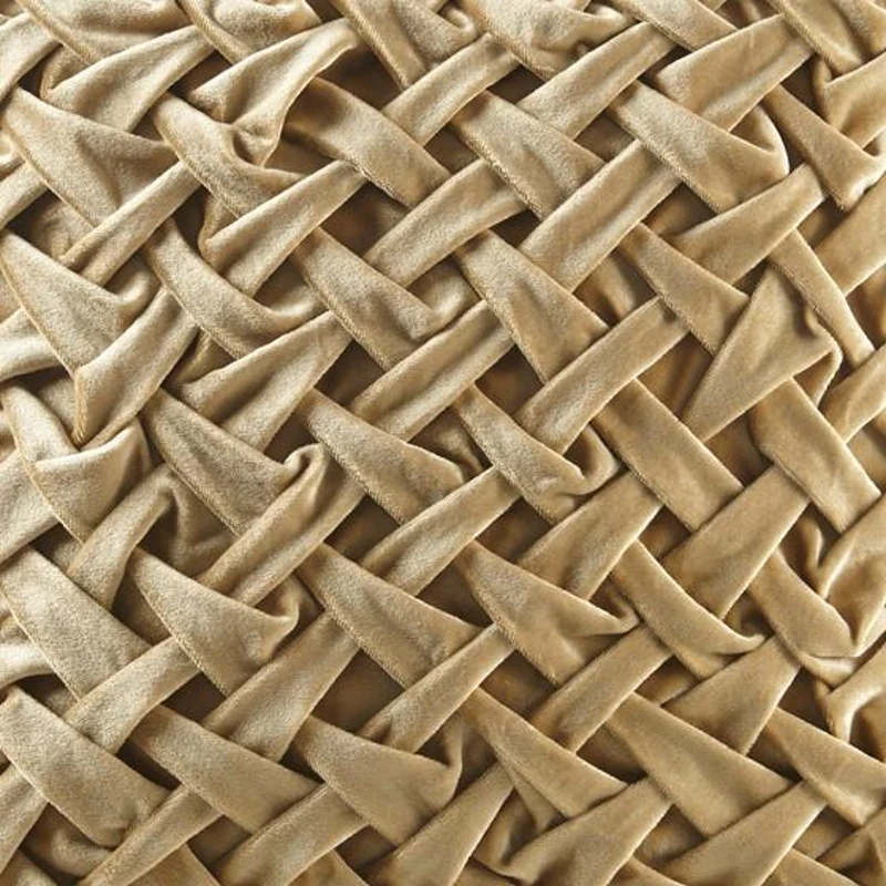 Vintage Square Decor Pillow with Removable Goose Feather Insert, Luxurious Velvet Cover, YKK Metal Zipper, 20" L x 20" W x 5" H, Gold