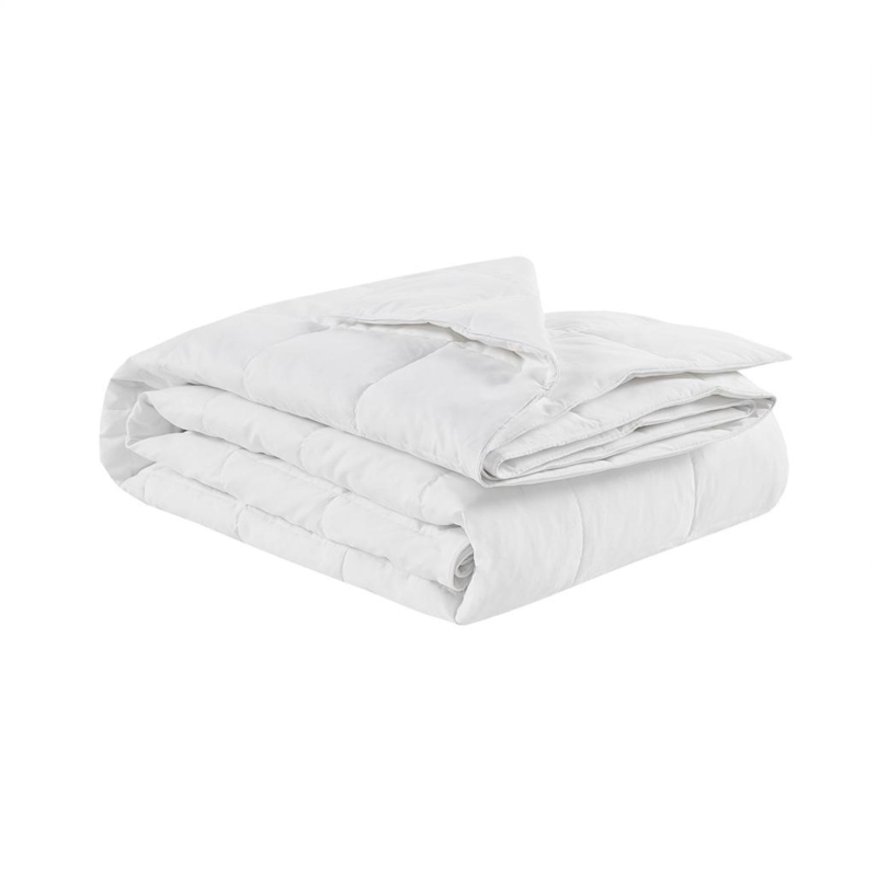 Soft and Cozy Down All Seasons Blanket with Goose Feather, OEKO-TEX Certified, Machine Washable, 90" L x 68" W x 0.25" H, White
