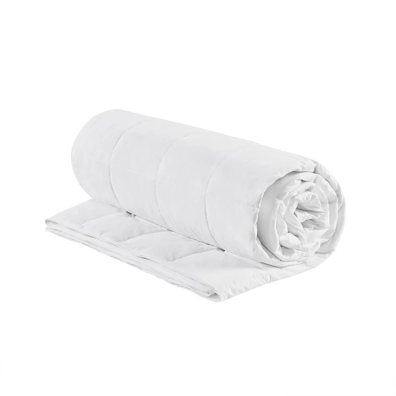 Soft and Cozy Down All Seasons Blanket with Goose Feather, OEKO-TEX Certified, Machine Washable, 90" L x 68" W x 0.25" H, White
