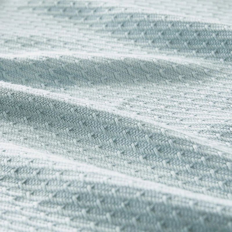 Egyptian Cotton Bedding Blanket with Breathable Weave, OEKO-TEX Certified, Reduced Shrinkage, Pilling, 90" L x 90" W x 0.25" H, Light Blue