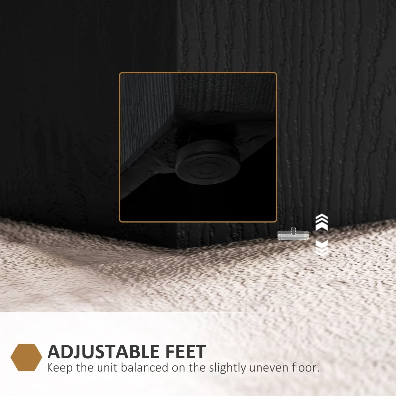 HOMCOM Hexagonal Side Table, Small End Table with 4 Adjustable Feet for Indoor, Outdoor, Black