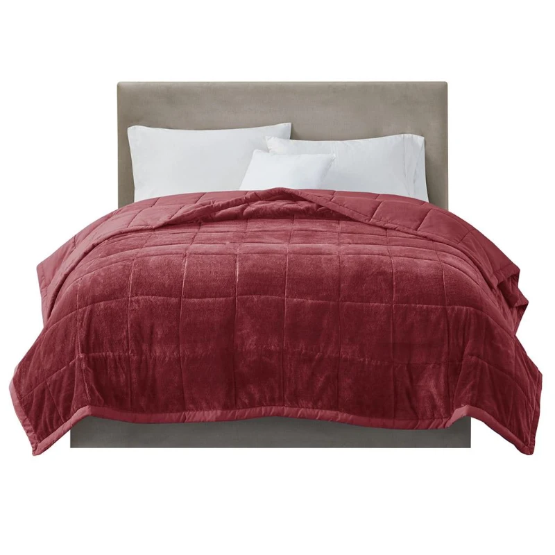 Reversible Down Alternative Blanket with Smart Temperature Control, OEKO-TEX Certified, Machine Washable, 108" L x 90" W x 0.25" H, Burgundy