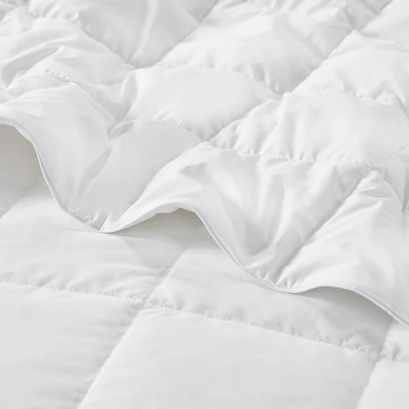 Soft and Cozy Down All Seasons Blanket with Goose Feather, OEKO-TEX Certified, Machine Washable, 90" L x 68" W x 0.25" H, White