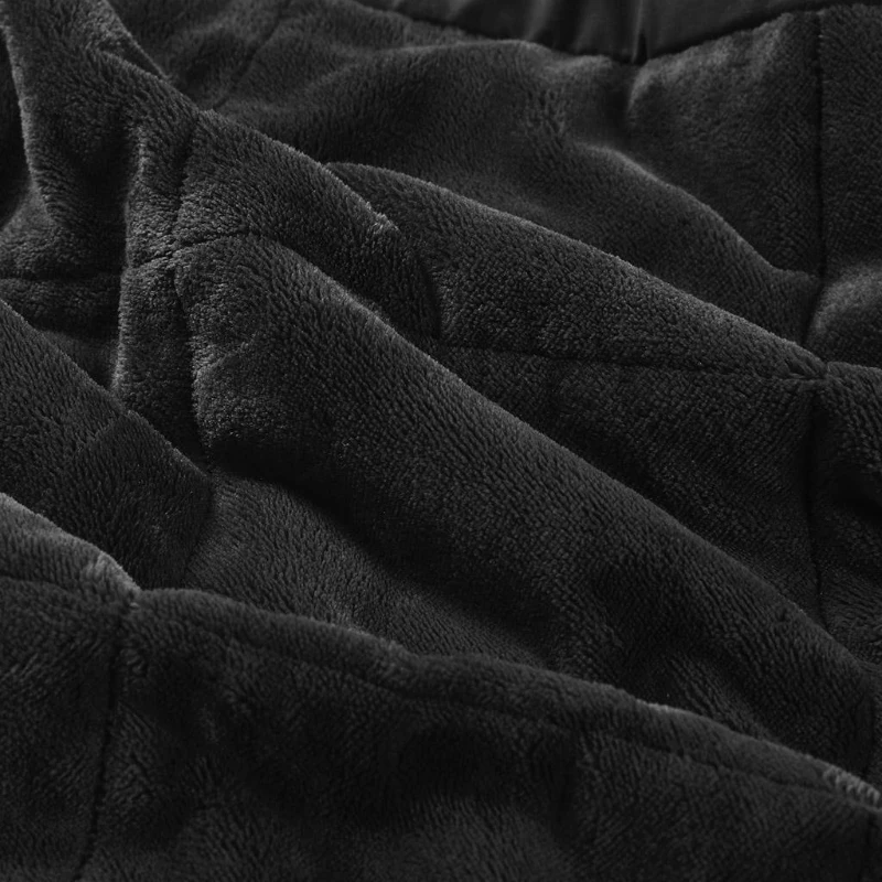 Reversible Down Alternative Blanket with Temperature Regulation, Plush to Microfiber, OEKO-TEX Certified, 90" L x 66" W x 0.25" H, Black