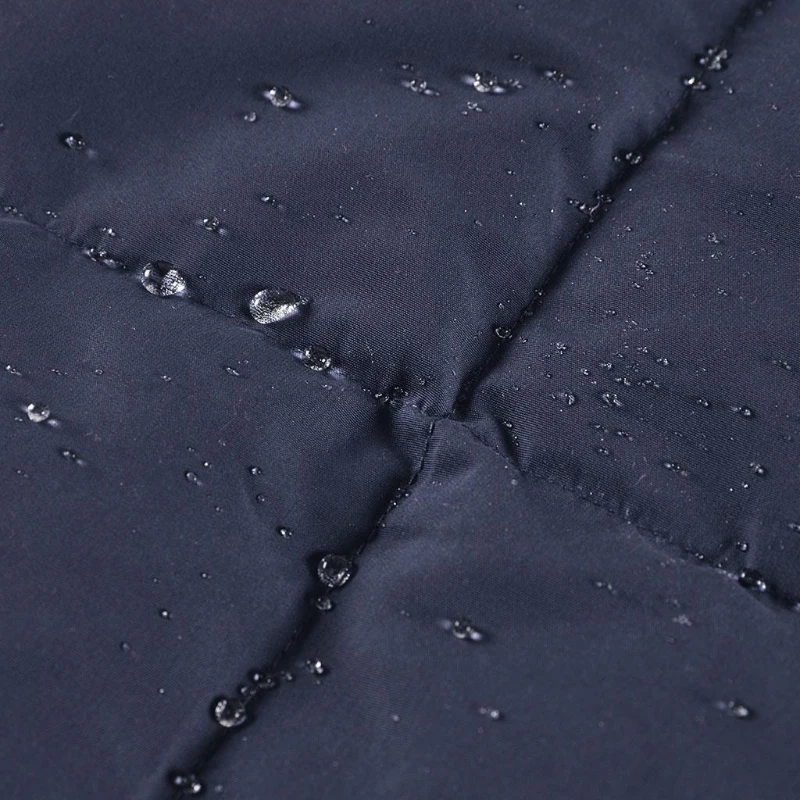 Machine Washable Wearable Multipurpose Throw with Goose Feather, Down Filling, Water-Repellent Microfiber, 68" L x 62" W x 0.25" H, Indigo