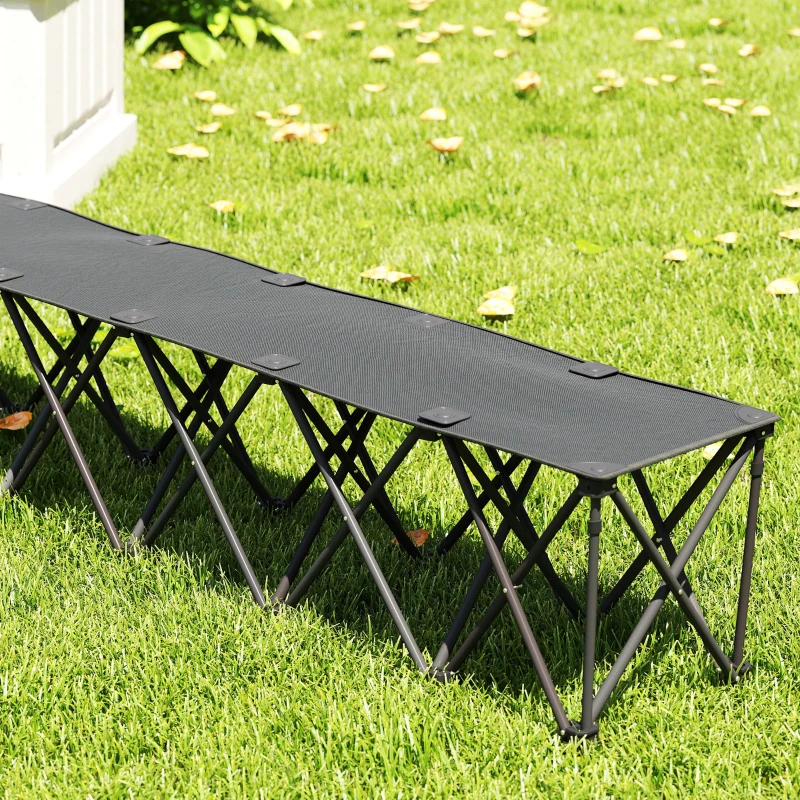 Outsunny Portable 6-Seater Folding Camping Chair, Team Bench Chair with Carry Bag for Soccer Football Team, No Assembly