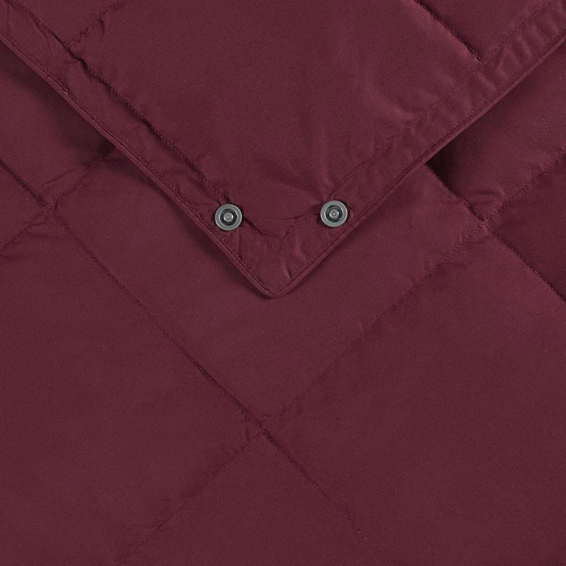 Wearable Multipurpose Throw with Goose Feather, Down Filling, Water-Repellent Microfiber, Machine Washable, 68" L x 62" W x 0.25" H, Red