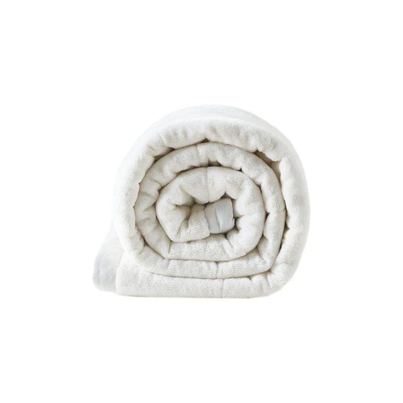 Reversible Smart Temperature Down Alternative Blanket with Plush to Microfiber, OEKO-TEX Certified, for Any Season, 90" L x 90" W x 0.25" H, Ivory