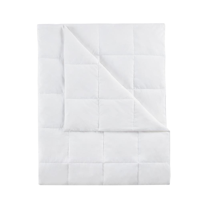 Soft and Cozy Down All Seasons Blanket with Goose Feather, OEKO-TEX Certified, Machine Washable, 90" L x 68" W x 0.25" H, White