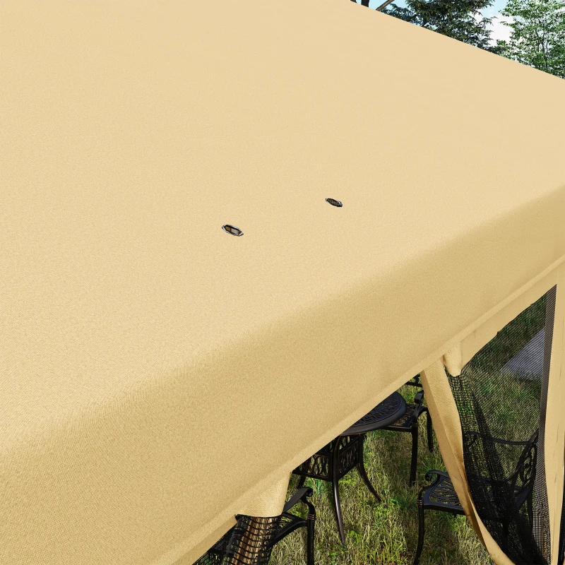 Outsunny 10' x 20' Pop Up Canopy Tent with Netting, Heavy Duty Instant Sun Shelter, Large Tents for Parties with Carry Bag for Outdoor, Garden, Patio, Beige