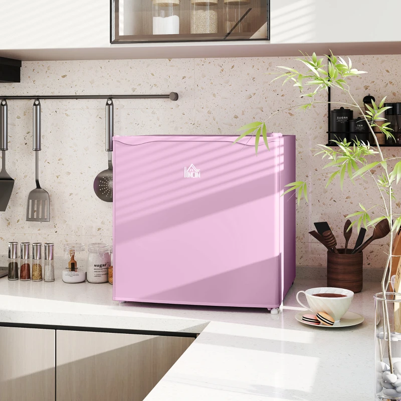 HOMCOM 1.1 Cu.Ft Countertop Mini Freezer, Compact Upright Freezer with Removable Shelves, Pink