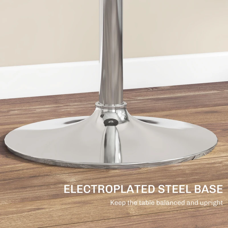 HOMCOM Adjustable Bar Table for 2, Round Pub Table with PE Rattan Top and Steel Base for Home Bar, Small Dining Room, Grey