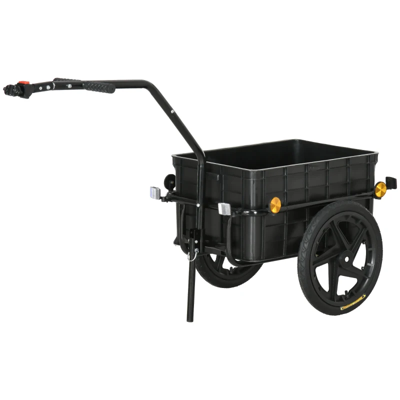 Aosom Multi-Functional Bike Trailer Steel Large Bike Luggage Cart Carrier Grey