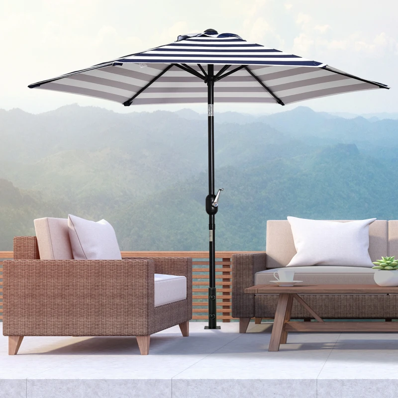 Outsunny Deck Mount Umbrella Holder, Outdoor Umbrella Base Stand for Deck, Dock, Patios Garden, Pontoon, Black