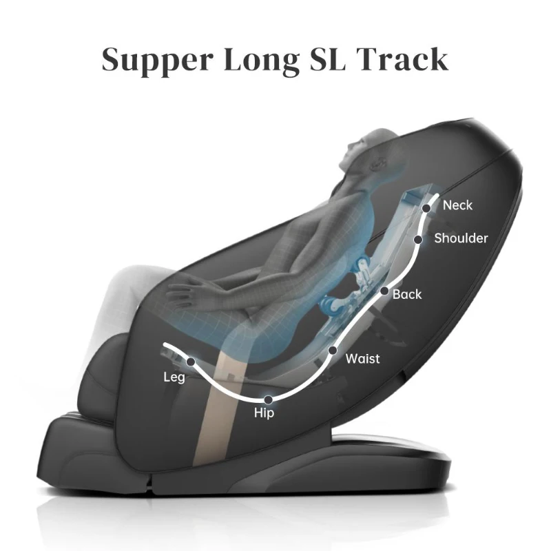 Shiatsu Massage Chair with Zero Gravity, Full Body Recliner with SL-Track, Bluetooth Speaker, Thai Stretch, USB Charging, Heating, Foot Roller Massager, 58" L x 30" W x 33.5" H, Black