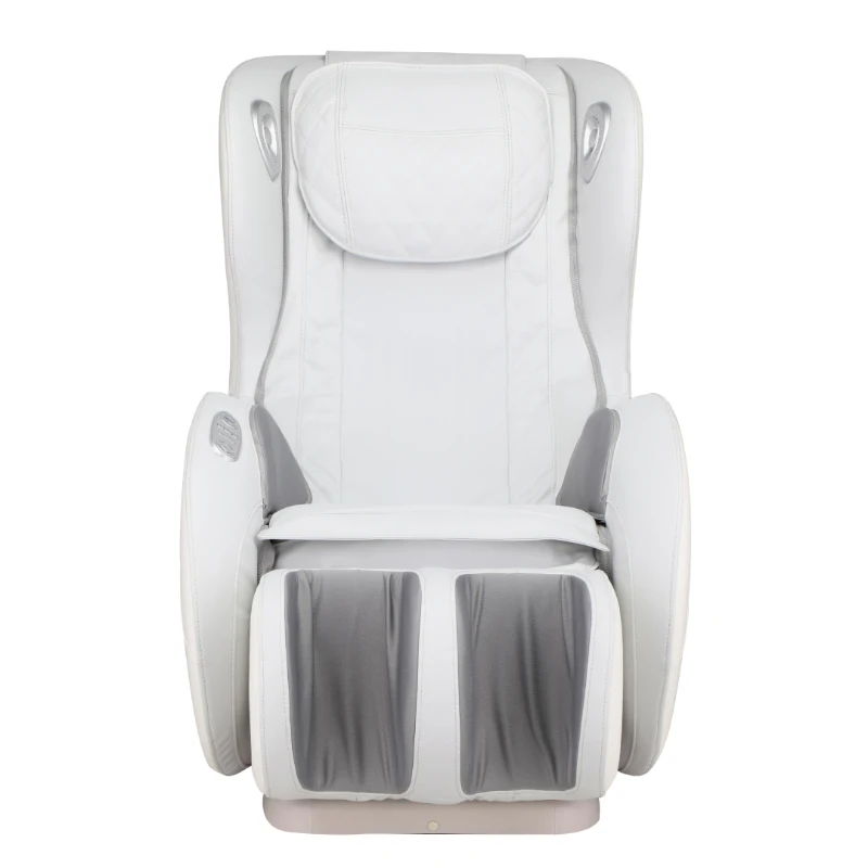 BOSSCARE SL Massage Chair with Bluetooth Speaker, Armrest Control, Heat Therapy, Full Body Shiatsu Recliner, 46" L x 26" W x 41" H, White+Gray