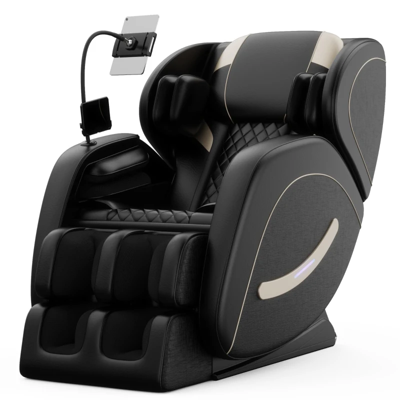 Zero Gravity Massage Chair Recliner with Lumbar and Leg Heating, Full Body Air Pressure, Bluetooth Audio, 51.5" L x 28.5" W x 39" H, Black