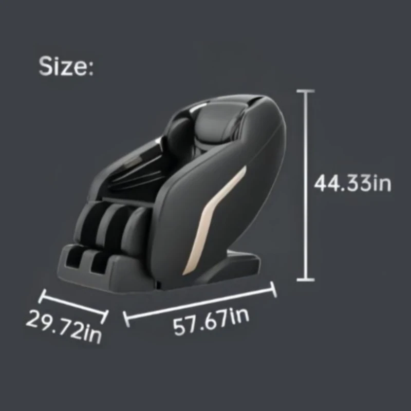 Shiatsu Massage Chair with Zero Gravity, Full Body Recliner with SL-Track, Bluetooth Speaker, Thai Stretch, USB Charging, Heating, Foot Roller Massager, 58" L x 30" W x 33.5" H, Black